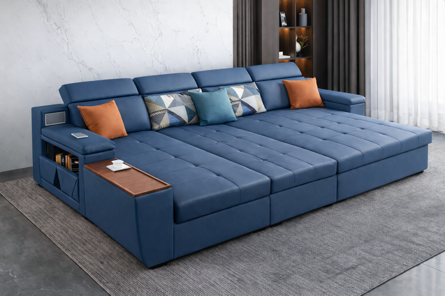 Cloudnest Luxe (S) 4-Seater Sofa Daybed in Blue