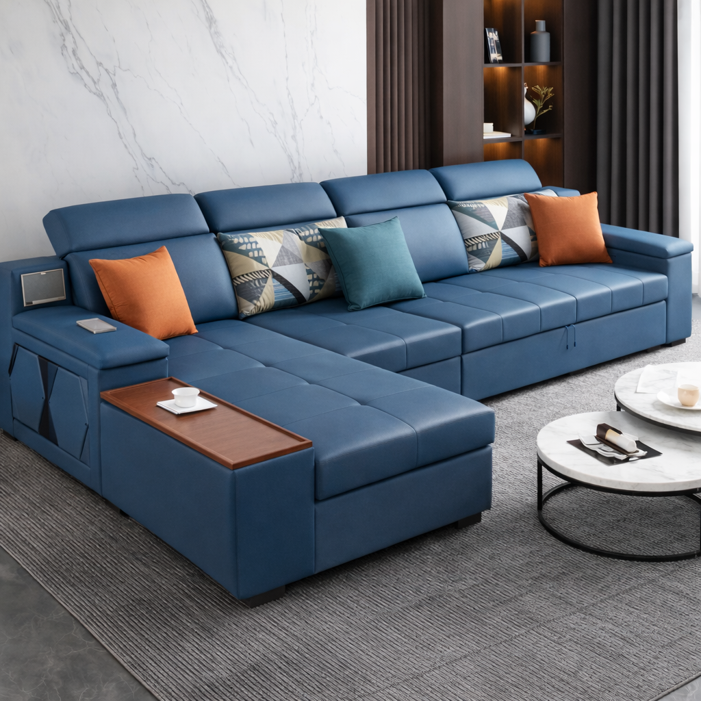 Cloudnest Luxe (S) 4-Seater Sofa Daybed in Blue