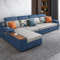 Cloudnest Luxe (M) 4-Seater Sofa Daybed in Blue & Beige Grey