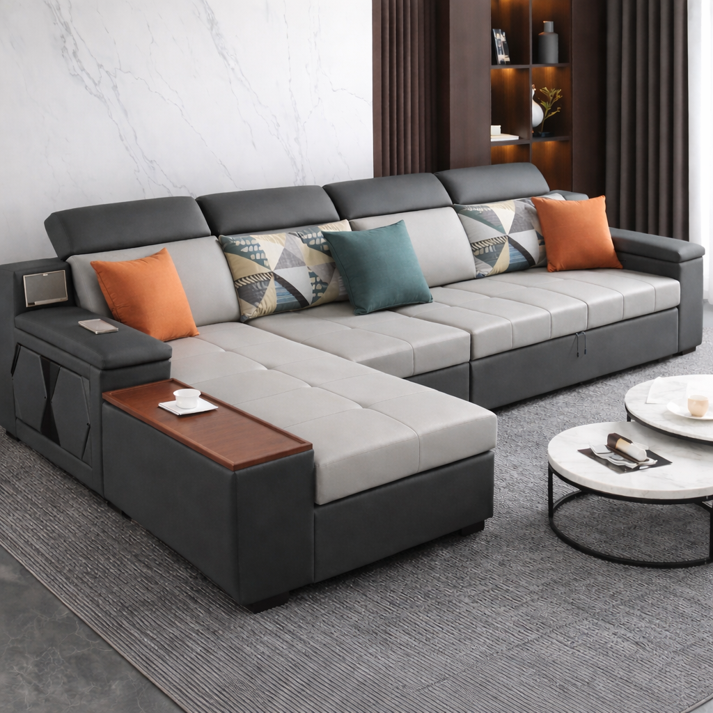 Cloudnest Luxe (M) 4-Seater Sofa Daybed in Charcoal Dream