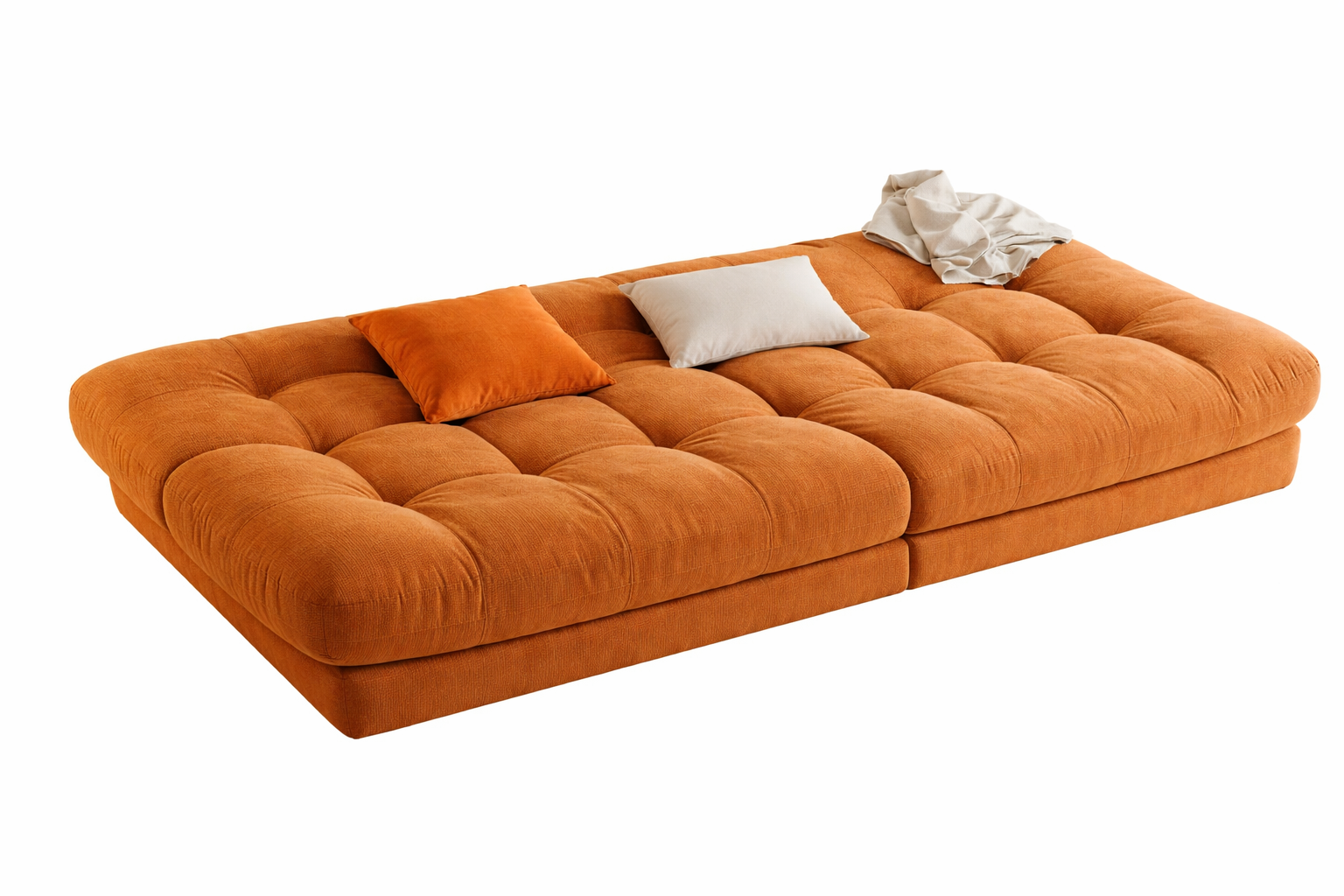 Opulence Cloud Sofa Daybed in Bright Orange
