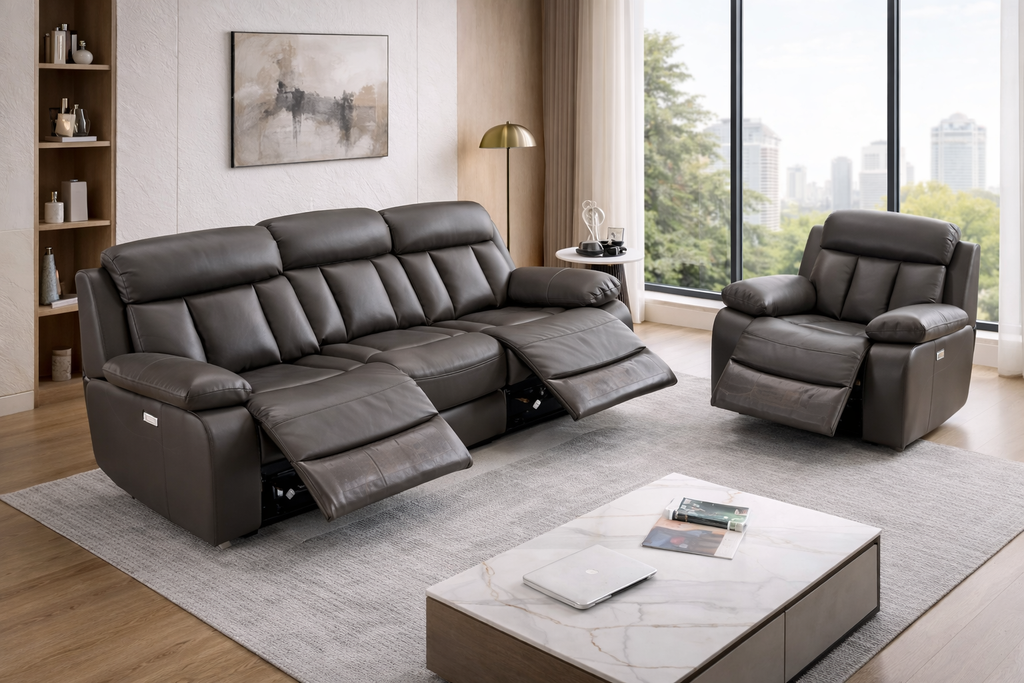 LuxeComfort Elite Recliner Sofa Set (3+1 Seater)